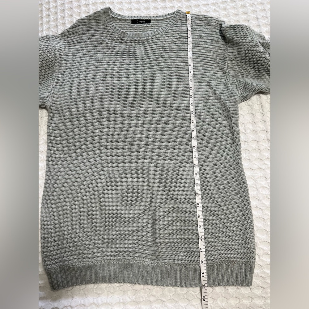 Simplee Gray Ruffle Sleeve Sweater - Picture 8 of 10